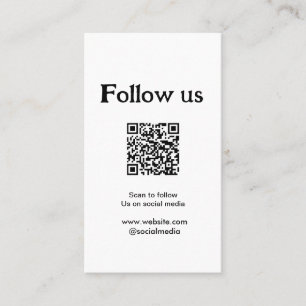 Carte De Visite Suivez-nous sur les réseaux sociaux, scannez le co
