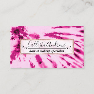 Carte De Visite Summer Artsy Girly Neon Blush Pink Tie Dye Motif