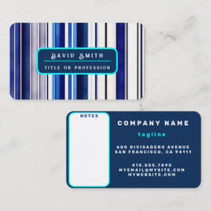 Carte De Visite Summer Navy Blue Boat Collection de rayures tendan