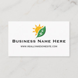 Carte De Visite Sun and Leaf with Electricity Zap Business Card