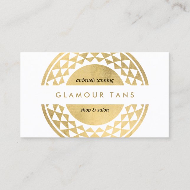 Carte De Visite Sun Emblem Faux Gold Spray Tanning (Devant)