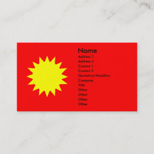 Carte De Visite Sun jaune de flambage lumineux sur l'arrière -