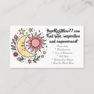Carte De Visite Sun Moon Floral Rose Yellow Website