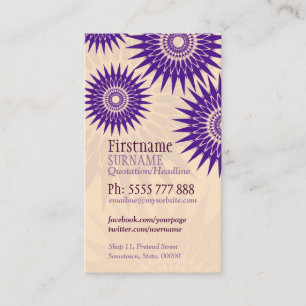 Carte de visite Sun Purple Rosea avec logo