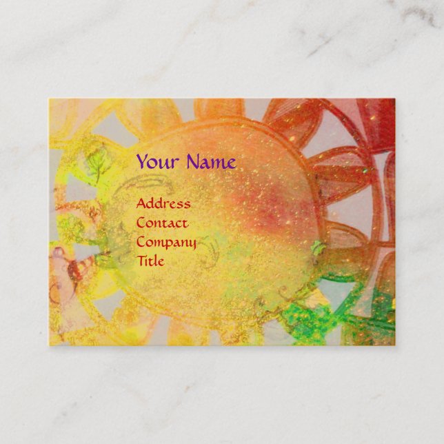 Carte De Visite SUN SOLAIRE ÉNERGIE MONOGRAMME jaune orange rouge  (Devant)