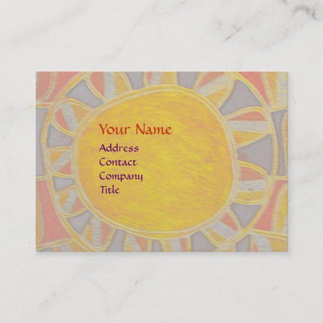 Carte De Visite SUN SOLAIRE ÉNERGIE MONOGRAMME jaune orange rouge  (Devant)