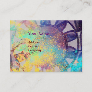 Carte De Visite SUN SOLAIRE ÉNERGIE MONOGRAS bleu rose fuchsia