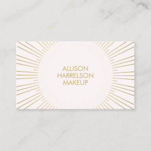 Carte De Visite Sunburst Gold sur l'artiste de maquillage rose