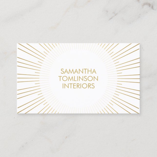 Carte De Visite Sunburst Or sur le concepteur intérieur blanc (Devant)