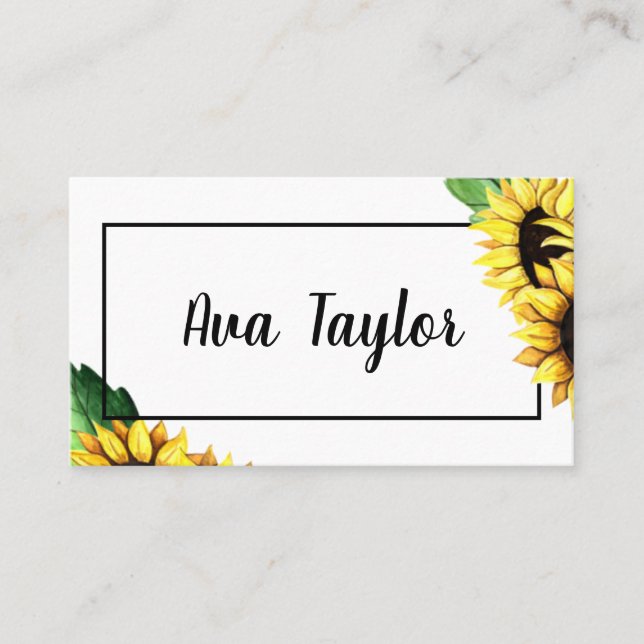 Carte De Visite Sunflower Stylish Modern Girl (Devant)