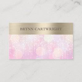 Carte De Visite Sunset Bokeh Twinkle éclaire rose et or