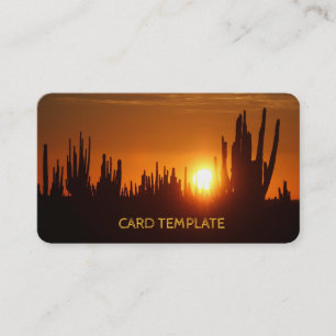 Carte de visite Sunset de l'Arizona Saguaro Cactus