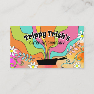 Carte De Visite Super chef hippie traiteur cuisine poêle foodie d