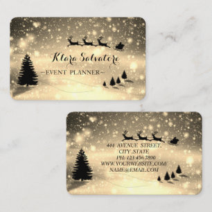 Carte De Visite Super Parfait Noël Cerf Jaune Neige