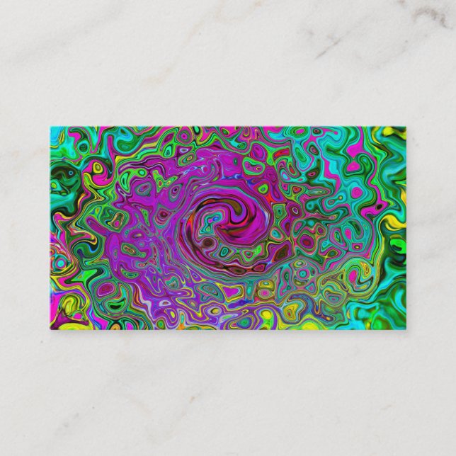 Carte De Visite Super Purple Abstrait Retro Liquid Swirl (Devant)