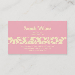 Carte De Visite Super Retro Boho Rose Cream Botanical tendance