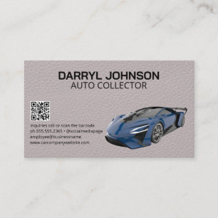Carte De Visite Supercar bleu   Cuir   Code QR
