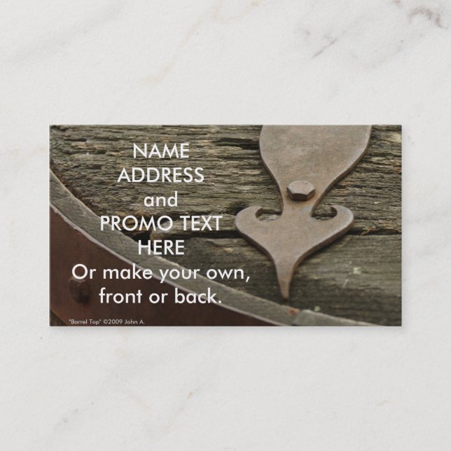 Carte de visite supérieur de baril (Devant)