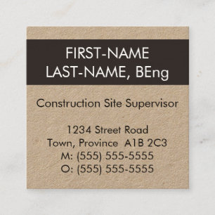 Carte de visite superviseur du site de constructio