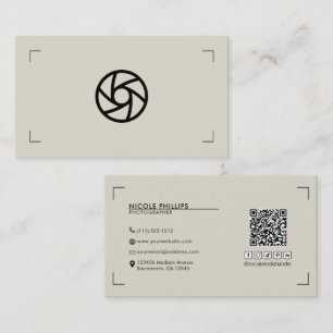 Carte De Visite Supports de photographie de logo personnalisé beig
