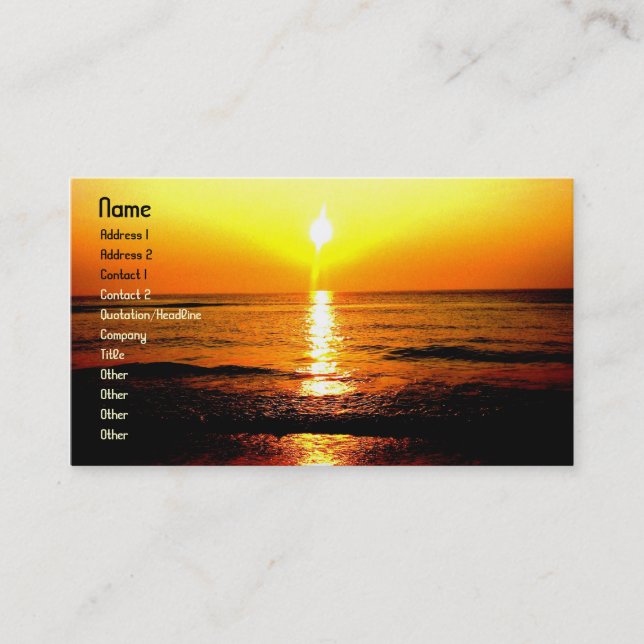 Carte De Visite SupremeBeachsunrise, nom, adresse 1, adresse 2… (Devant)