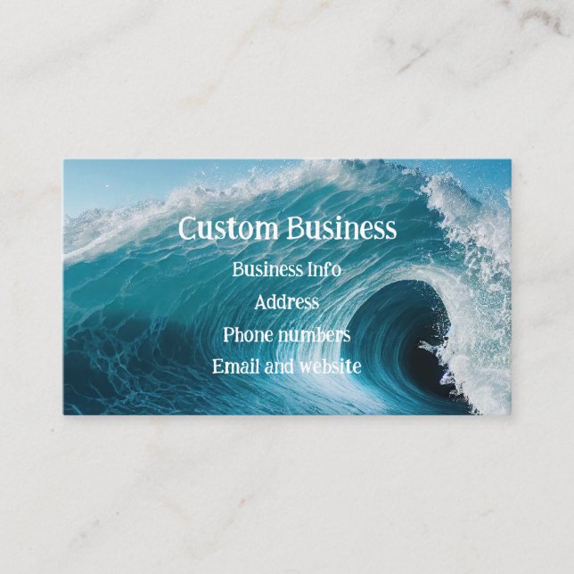 Carte De Visite Surf de surf personnalisé Tropical Beach Curl Wave (Devant)