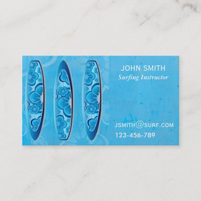 Carte De Visite Surf professeur de surf Instructeur freelance (Devant)