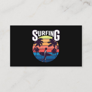 Carte De Visite Surf Vintage été Surf Surf Plage Palm Tre