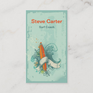 Carte De Visite Surfant, sport aquatique de maître d'entraîneur de