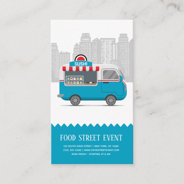 Carte De Visite Sushi alimentaire de camion de rue (Devant)