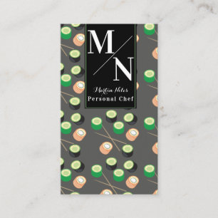 Carte De Visite Sushi Asian Chef Cuisine maison