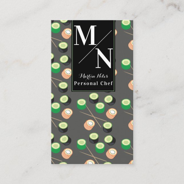 Carte De Visite Sushi Asian Chef Cuisine maison (Devant)