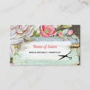 Carte De Visite Sweet Rose Blossom Floral Coiffeur Beauté Salon