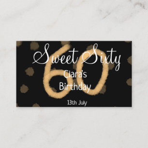 Carte De Visite Sweet Soixante ajouter nom date anniversaire Polka