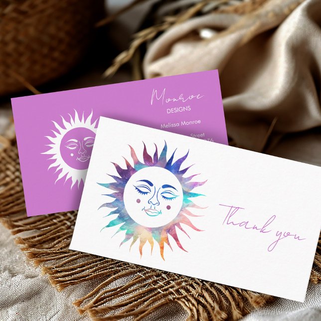 Carte De Visite Sweet Sunshine Rainbow Boho Social Icons Merci (Sweet Sunshine Rainbow Boho Social Icons Thank You Business Card
)