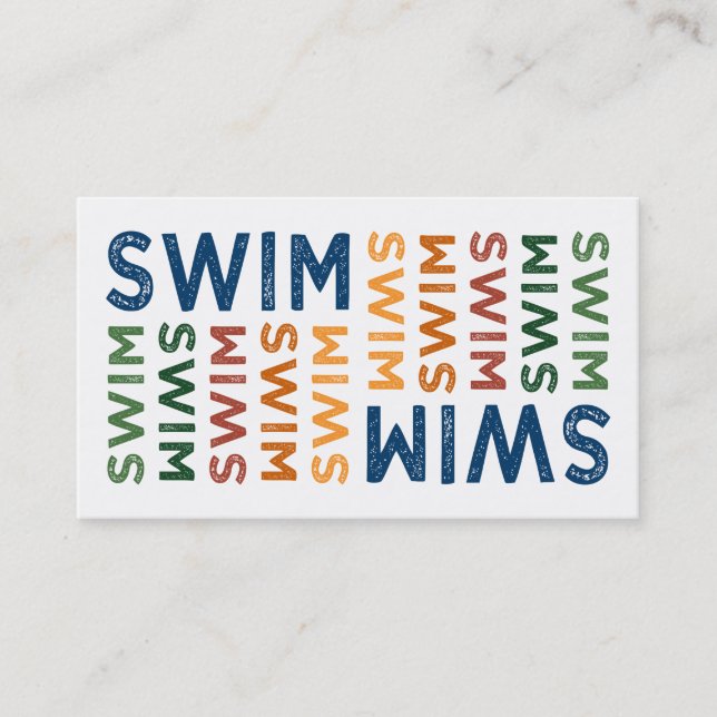 Carte De Visite Swim Cute Colorful (Devant)