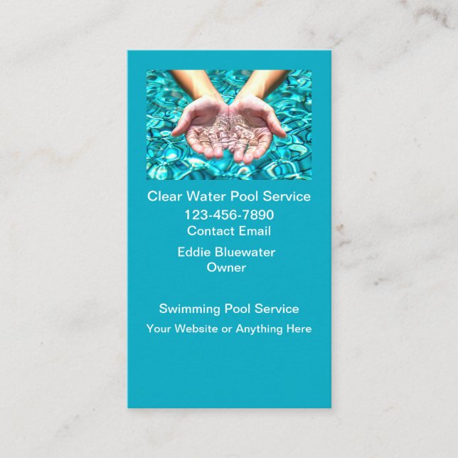 Carte De Visite Swimming Pool Services Vertical (Devant)