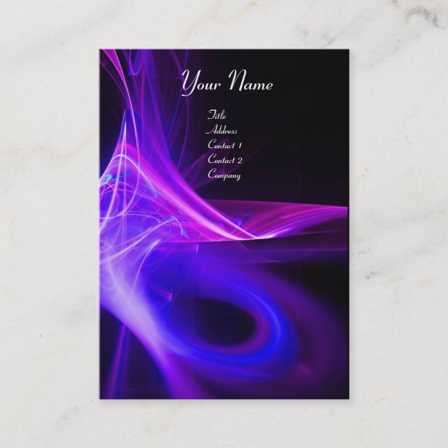 Carte De Visite SWIRL 2 MONOGRAM Vibrant noir rose bleu (Devant)