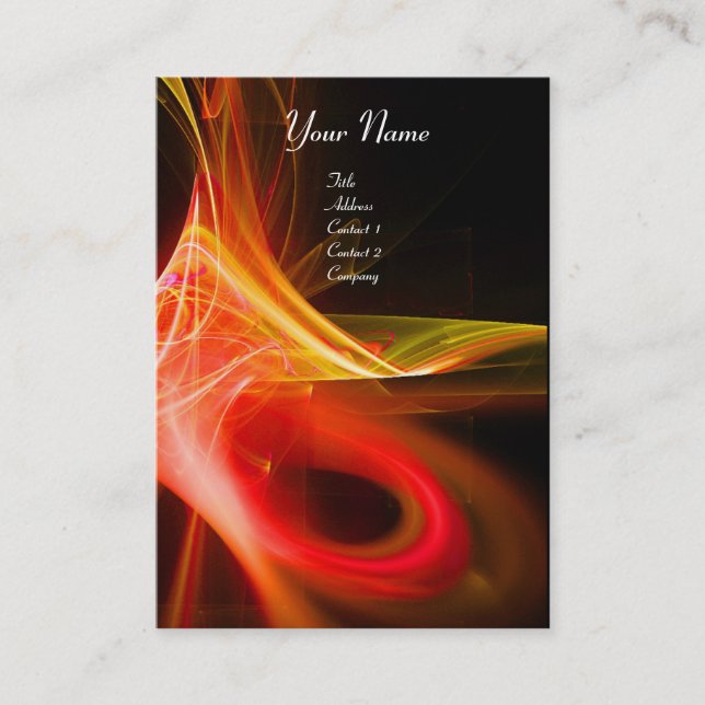 Carte De Visite SWIRL 2 MONOGRAM Vibrant noir rose rouge (Devant)