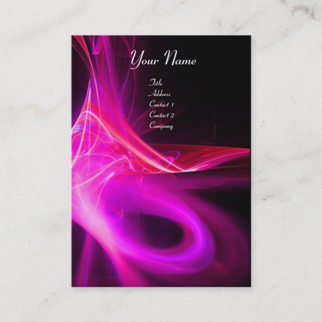 Carte De Visite SWIRL 2 MONOGRAM Vibrant noir rose rouge violet (Devant)