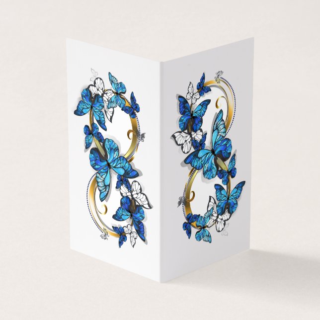 Carte De Visite Symbol Infinity of Blue Morpho Butterflies (Extérieur)