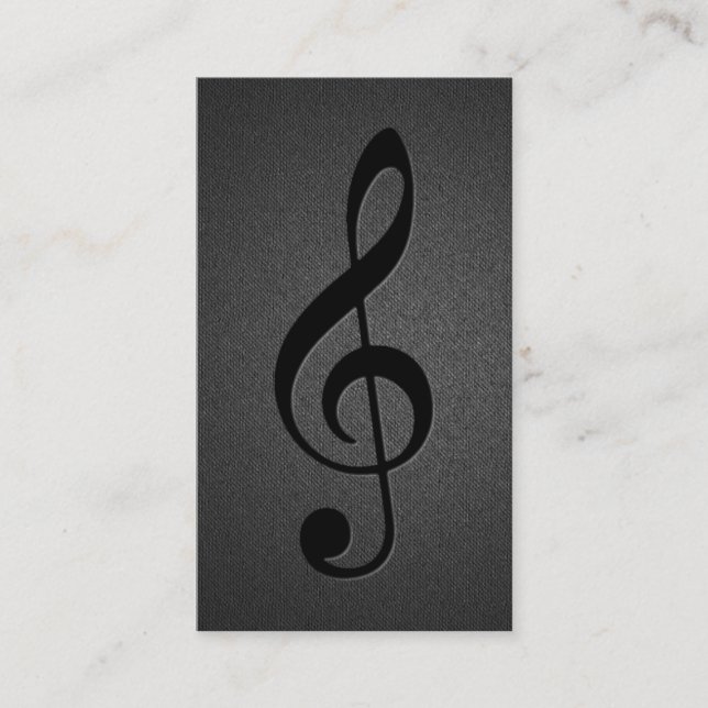 Carte De Visite Symbole Clé Musical Enseignant Musique Élégant Noi (Devant)
