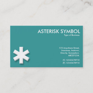 Carte De Visite Symbole d'Astérisque - Turquoise foncé (339999)