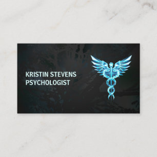 Carte De Visite Symbole de Caduceus d'or noir Médicale