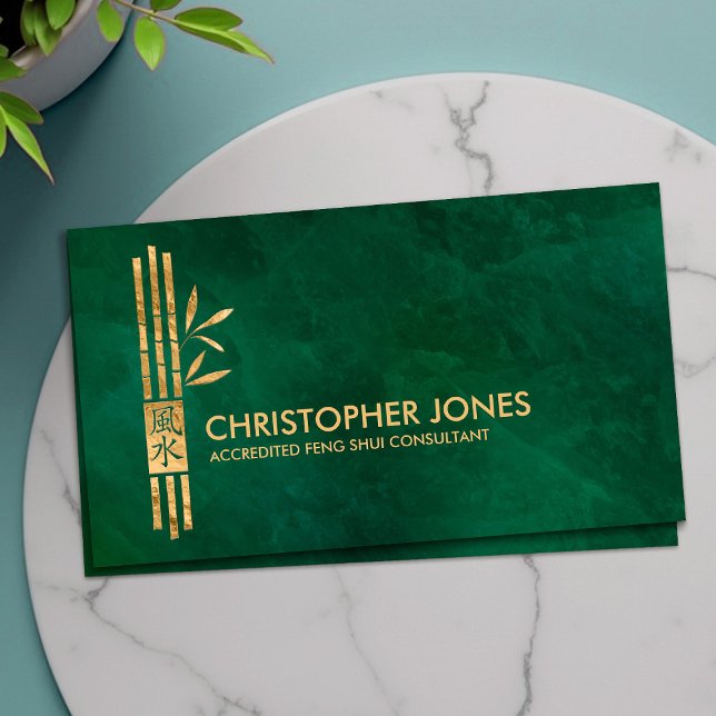 Carte De Visite Symbole de calligraphie Feng Shui Lucky Bamboo (Créateur téléchargé)