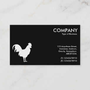 Carte De Visite Symbole de Cockerel - Blanc sur Noir