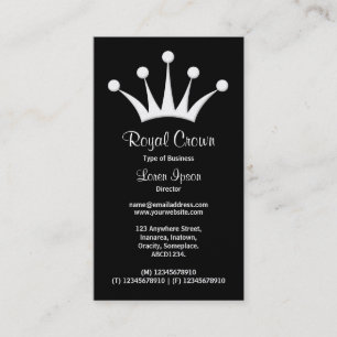 Carte De Visite Symbole de couronne - noir (or)