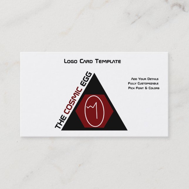 Carte De Visite Symbole de géoglyphe rouge Logo d'oeufs cosmiques (Devant)