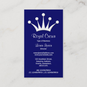 Carte De Visite Symbole de la Couronne - Bleu foncé 000066 (Or)