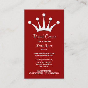 Carte De Visite Symbole de la Couronne - Maroon 990000